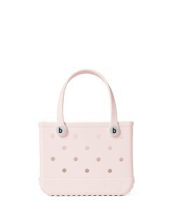 BOGG BAG - Bitty, Small Tote - Petal Pink, White Buttons - 11in L x 4.5in W x 8.5in H - Beach, Pool, Boat, Work, Sports - All Purpose EVA - Lightweight, Washable, Durable