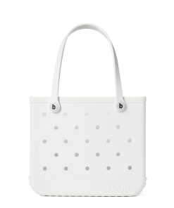 BOGG BAG - Medium Tote - For Shore White, White Buttons - 15in L x 5in W x 12.5in H - Beach, Pool, Boat, Work, Sports - All Purpose EVA - Lightweight, Washable, Durable