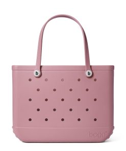 BOGG BAG - Original, Large Tote - Blushing, White Buttons - 19in L x 9in W x 14in H - Beach, Pool, Boat, Sports - All Purpose EVA - Lightweight, Washable, Durable