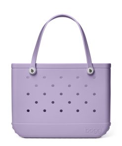 BOGG BAG - Original, Large Tote - I Lilac You a Lot, White Buttons - 19in L x 9in W x 14in H - Beach, Pool, Boat, Sports - All Purpose EVA - Lightweight, Washable, Durable
